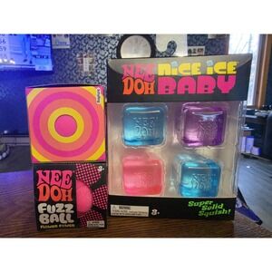NeeDoh Nice Ice Baby Fuzz Ball  Ball Color Change  Lot 3